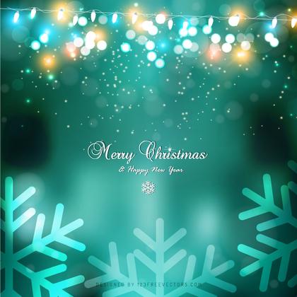 Turquoise Christmas Lights Background Template