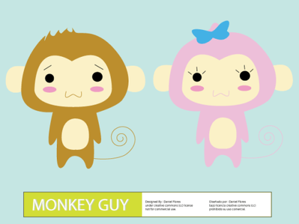 Cute Cartoon Monkey Guy Vector