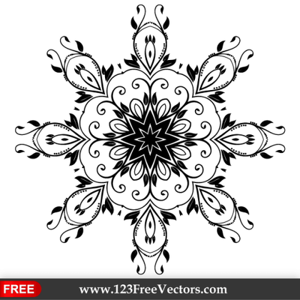 Vector Flower Decoration Design Element