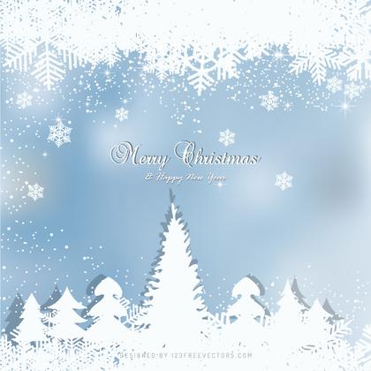 Light Color Christmas Winter Snow Background with Trees