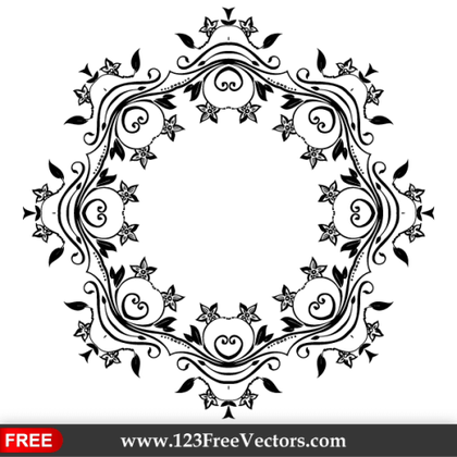 Vector Flower Ornate Frame Design