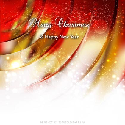 Merry Christmas and Happy New Year Red Yellow Background