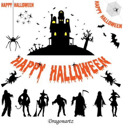 Free Halloween Silhouettes Vector Art