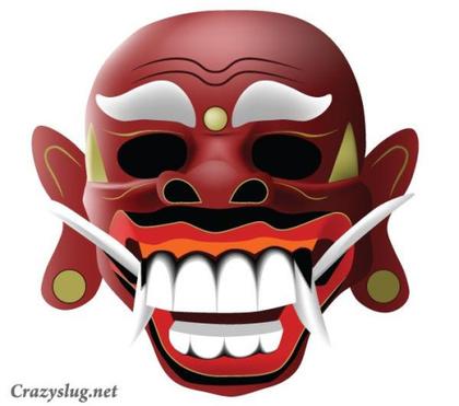 Traditional Balinese Mask Free Vector