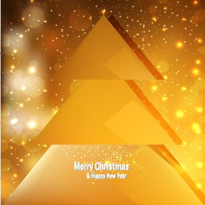 Orange Christmas Tree Background Image