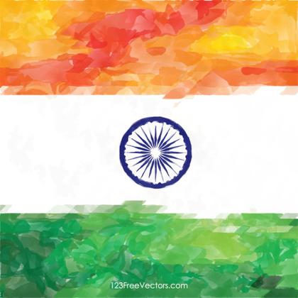 Watercolor Indian Flag Background Image