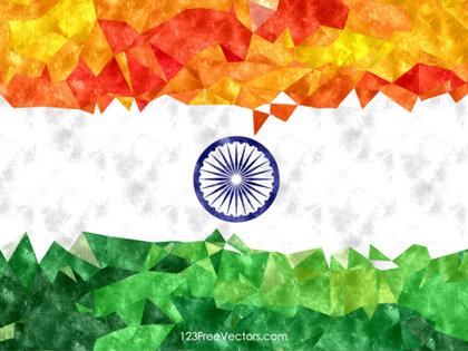 Indian Flag Watercolor Background Vector
