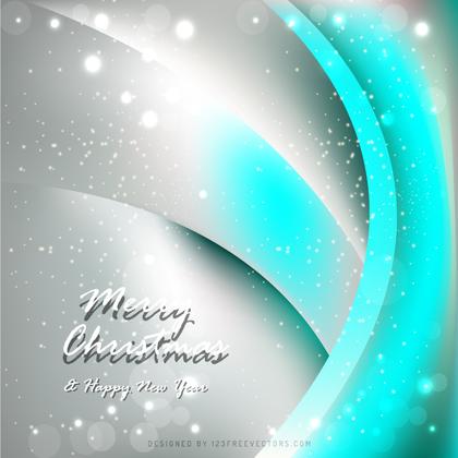 Merry Christmas Gray Turquoise Background Template
