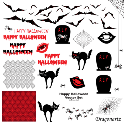 Happy Halloween Free Vector Set
