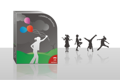 Free Vector Set: Children Silhouettes