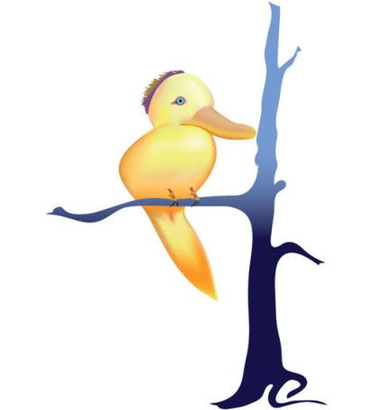 Cute Yellow Bird Vector Cartoon