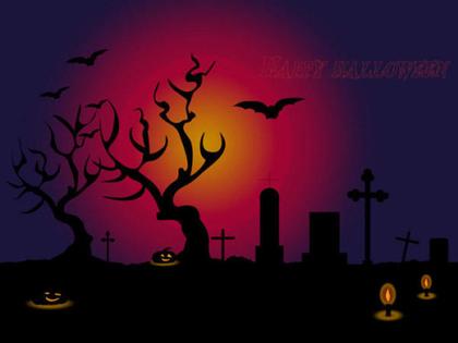 Halloween Cemetery Background with Tombs Vector Free