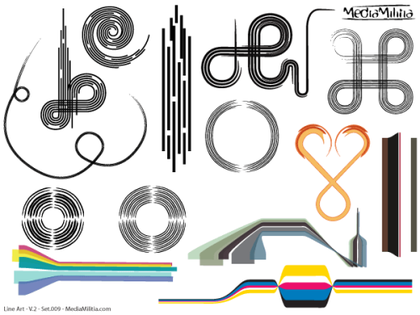 Line Art Vector Design Elements Set-9