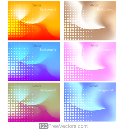 Vector Abstract Gradient Mesh Background with Halftone