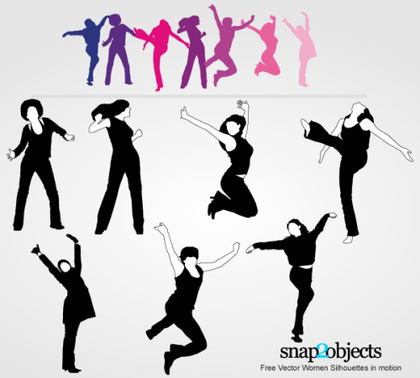 Free Vector Women Silhouettes in Motion