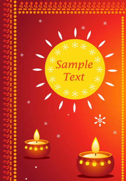 Happy Diwali Greeting Cards Vector Free