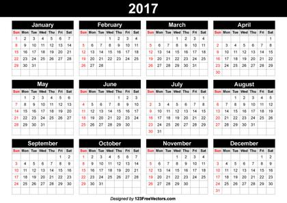 Calendar 2017 Template
