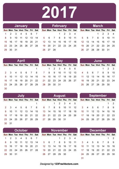 Calendar 2017 Printable