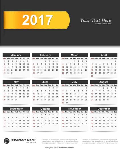 2017 Calendar Printable Free