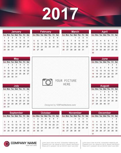 Printable 2017 Calendar Design