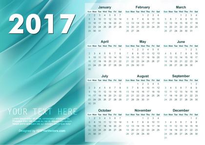 Illustrator 2017 Calendar Template