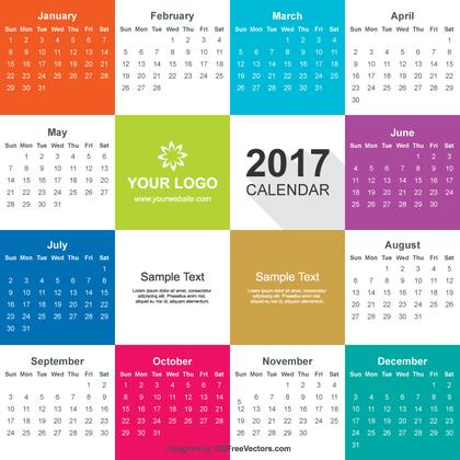 2017 Calendar Vector Free Download