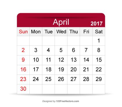 Printable Calendar April 2017