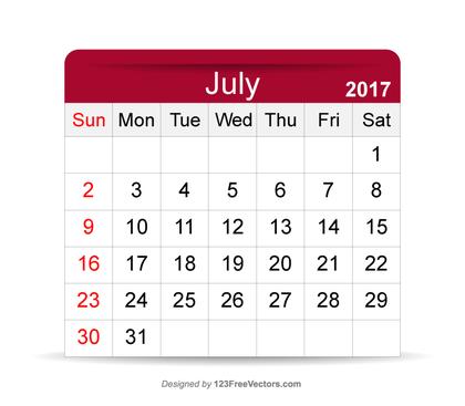 July 2017 Calendar Printable