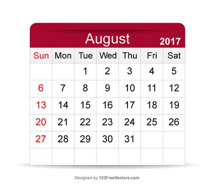 August 2017 Calendar Template