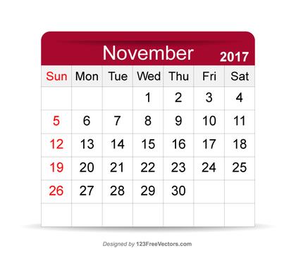 Editable Calendar November 2017