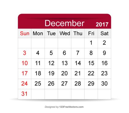 December 2017 Calendar
