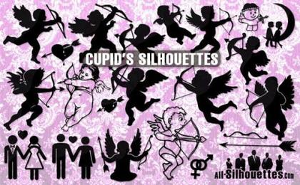 Free Cupid Angels Vector Silhouettes