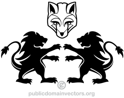 Heraldic Lion and Fox Vector Image