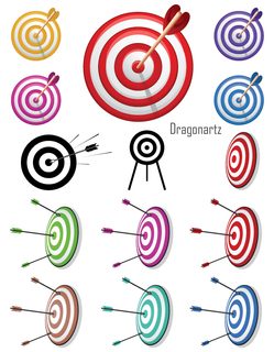 Arrow Bullseye Target Vector Graphics