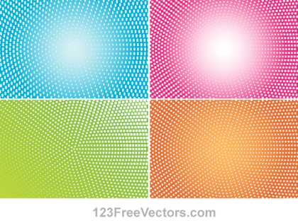 Abstract Colorful Halftone Illustrator Vector Backgrounds
