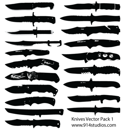 Knife Silhouettes Free Vector Pack
