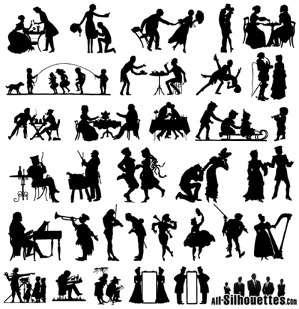 Free Vector 19th Century Silhouettes