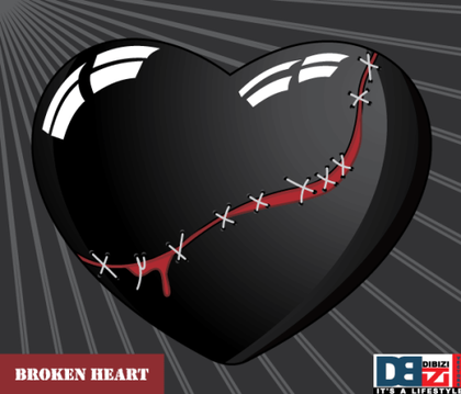 Stitched Broken Heart on Sunburst Background Free Vector