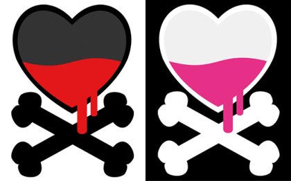 Heart with Crossbones Free Vector