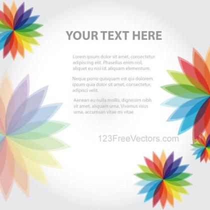 Abstract Background with Colorful Flowers Vector Art