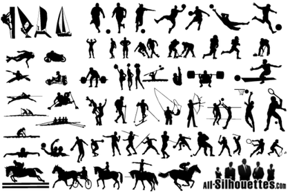 Sportsmen Silhouettes Free Vector