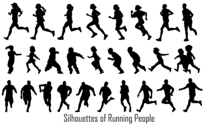 Graceful Motion: Unveiling the Runners Silhouette Vector Collection