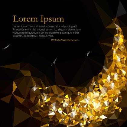 Free Cool Gold Polygonal Background Template Vector
