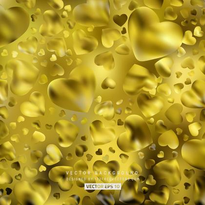 Free Gold Heart Background Vector