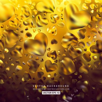 Free Gold Heart Wallpaper Background Image