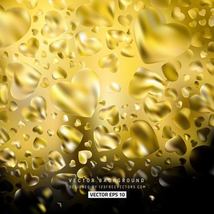 Free Cool Gold Heart Background Vector