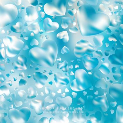 Free Blue and White Heart Background Vector