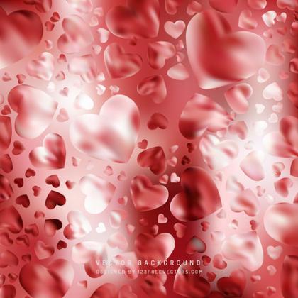 Free Red and White Heart Background Vector