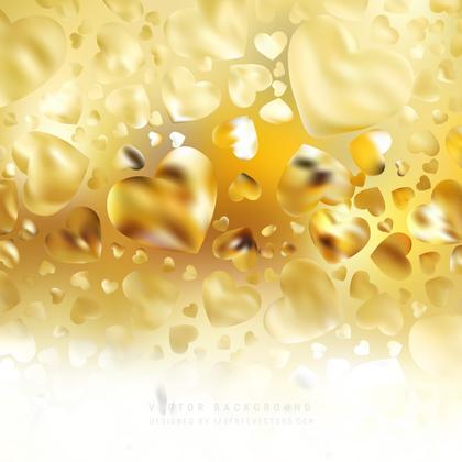 Free White and Gold Heart Wallpaper Background Image