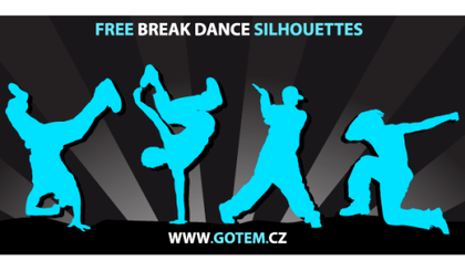 Breakdance Silhouettes Free Vector